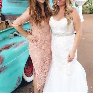 For Love & Lemons Pink Lace Dress